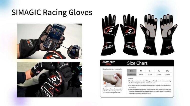 Simagic gloves exterior seams